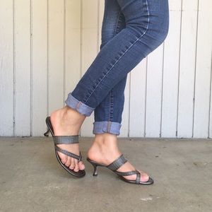 Manolo Blahnik Silver Mesh Heels